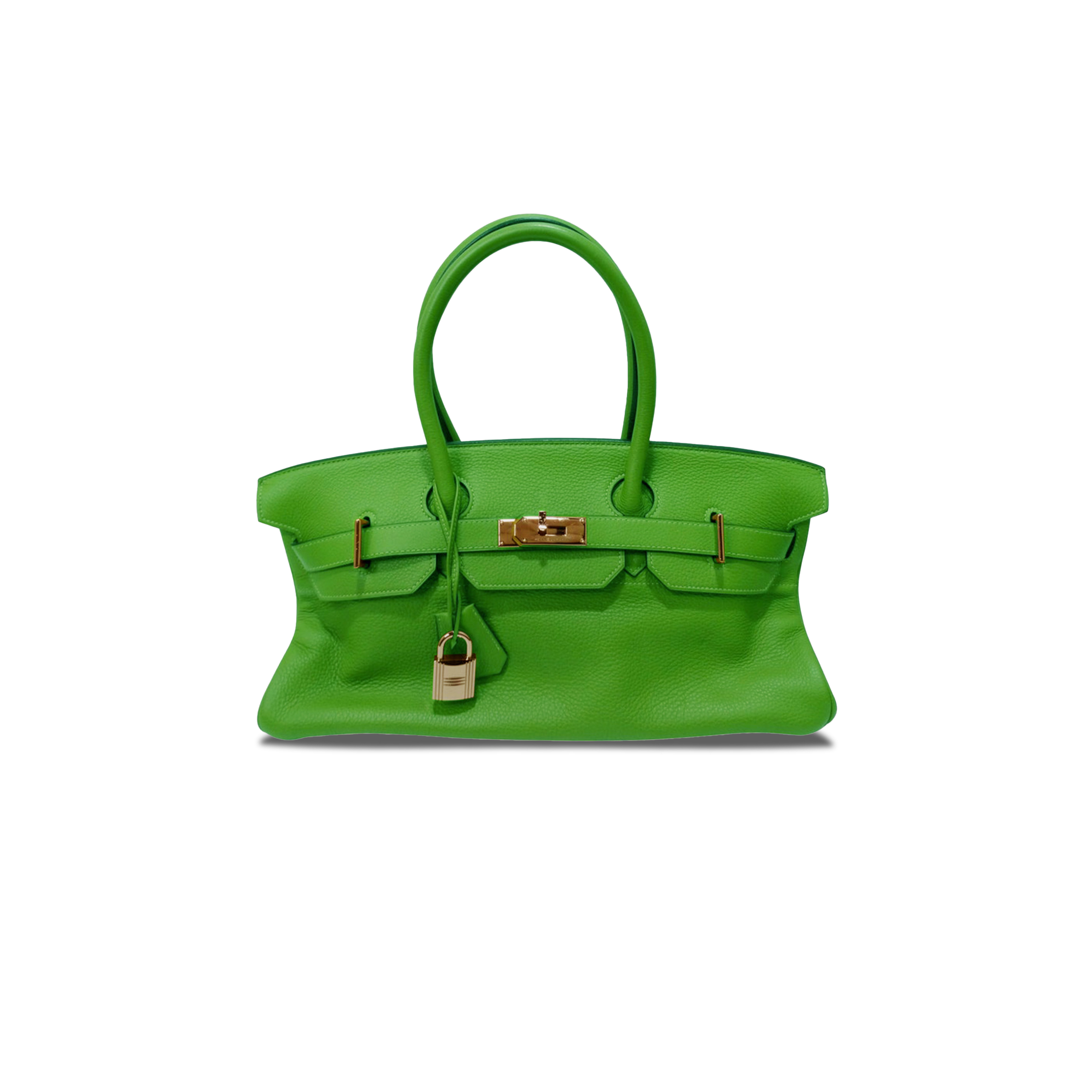 HERMES SHOULDER BIRKIN 42 TOGO LEATHER BAMBOO GREEN GOLD BUCKLE BAG 78603232 (42*21*16cm)